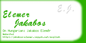 elemer jakabos business card